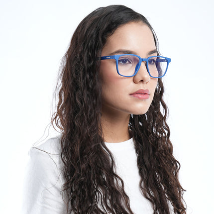 Voyage Air Royal Blue Square Eyeglasses for Men & Women - MG4554