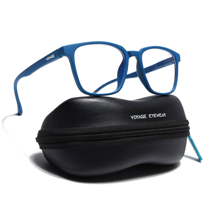 Voyage Air Royal Blue Square Eyeglasses for Men & Women - MG4554