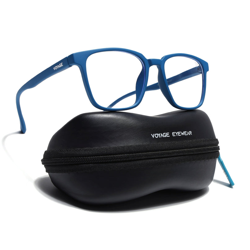 Voyage Air Royal Blue Square Eyeglasses for Men & Women - MG4554