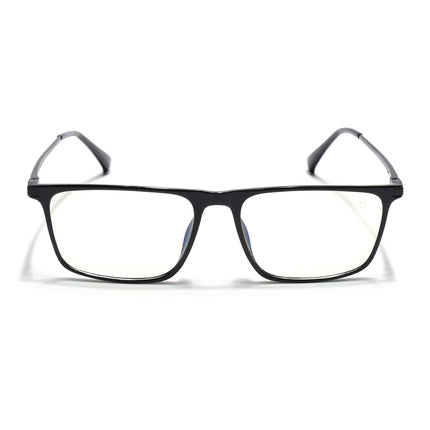 Eyejack Domino Shine Black Rectangle Eyeglasses for Men & Women (TR1001FCL1616-C1)