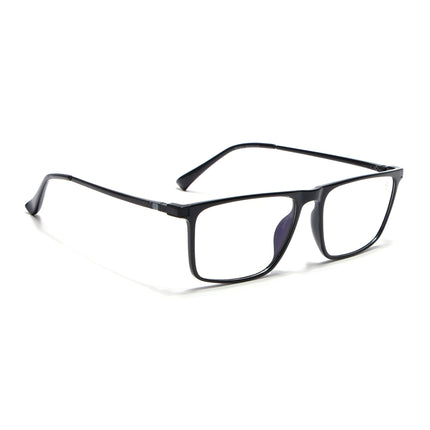 Eyejack Domino Shine Black Rectangle Eyeglasses for Men & Women (TR1001FCL1616-C1)