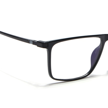 Eyejack Domino Shine Black Rectangle Eyeglasses for Men & Women (TR1001FCL1616-C1)