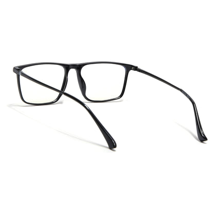Eyejack Domino Shine Black Rectangle Eyeglasses for Men & Women (TR1001FCL1616-C1)