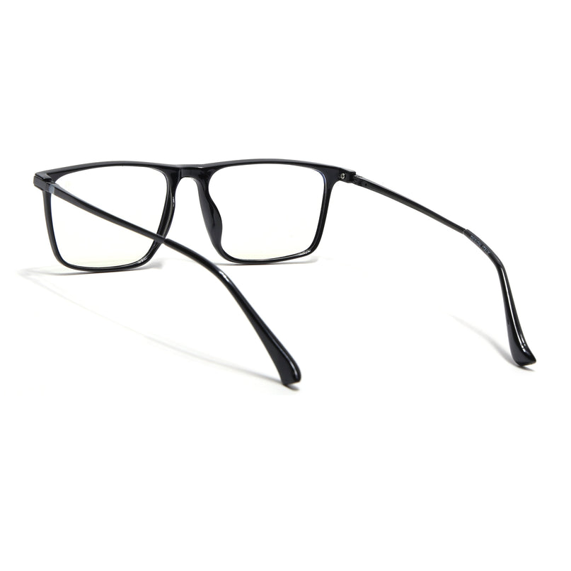 Eyejack Domino Shine Black Rectangle Eyeglasses for Men & Women (TR1001FCL1616-C1)