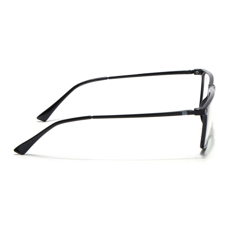 Eyejack Domino Shine Black Rectangle Eyeglasses for Men & Women (TR1001FCL1616-C1)