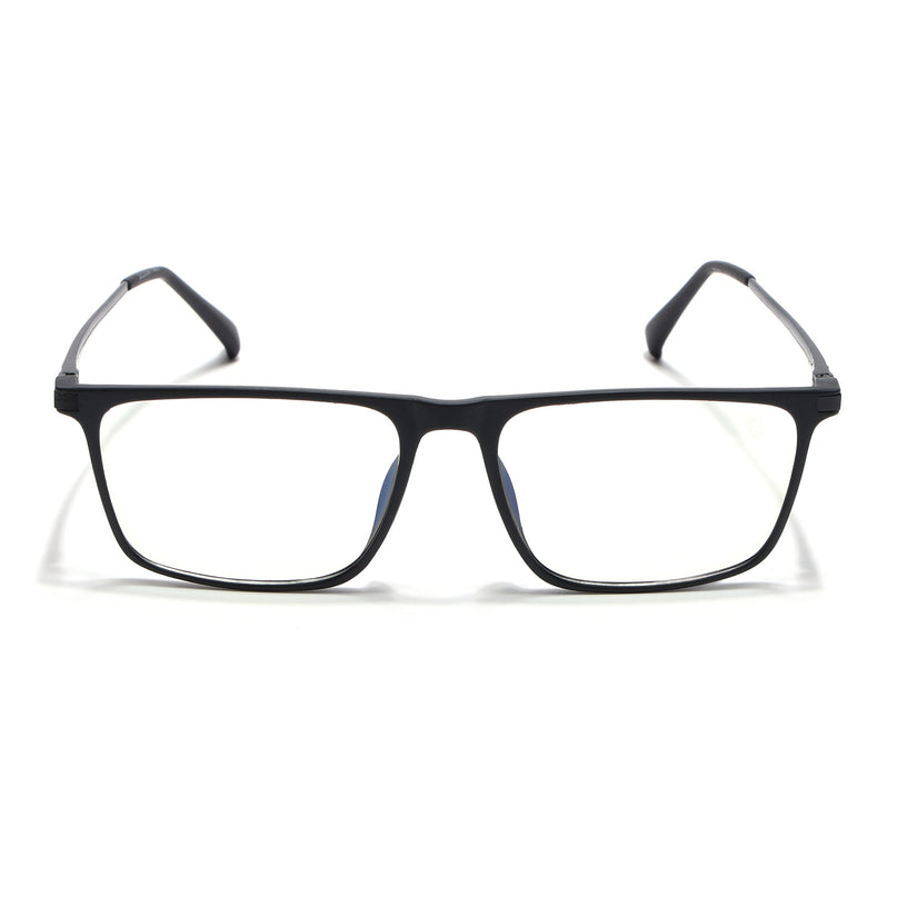 Eyejack Domino Matt Black Rectangle Eyeglasses for Men & Women (TR1001FCL1617-C2)