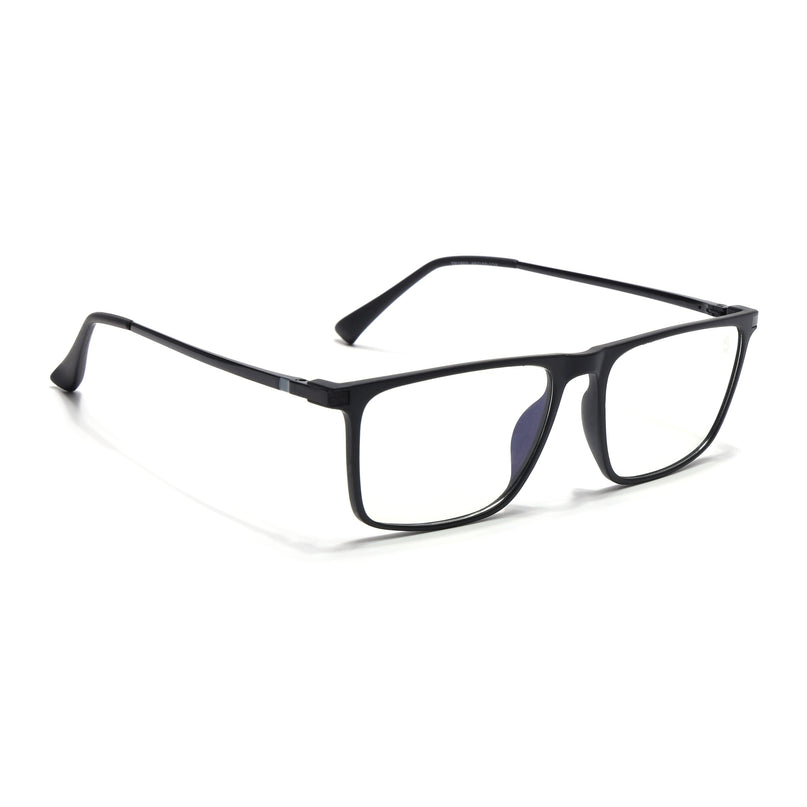 Eyejack Domino Matt Black Rectangle Eyeglasses for Men & Women (TR1001FCL1617-C2)