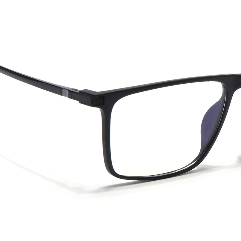 Eyejack Domino Matt Black Rectangle Eyeglasses for Men & Women (TR1001FCL1617-C2)