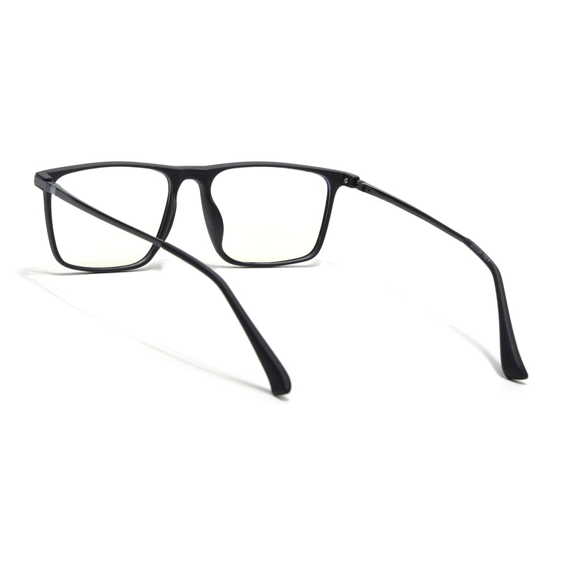 Eyejack Domino Matt Black Rectangle Eyeglasses for Men & Women (TR1001FCL1617-C2)
