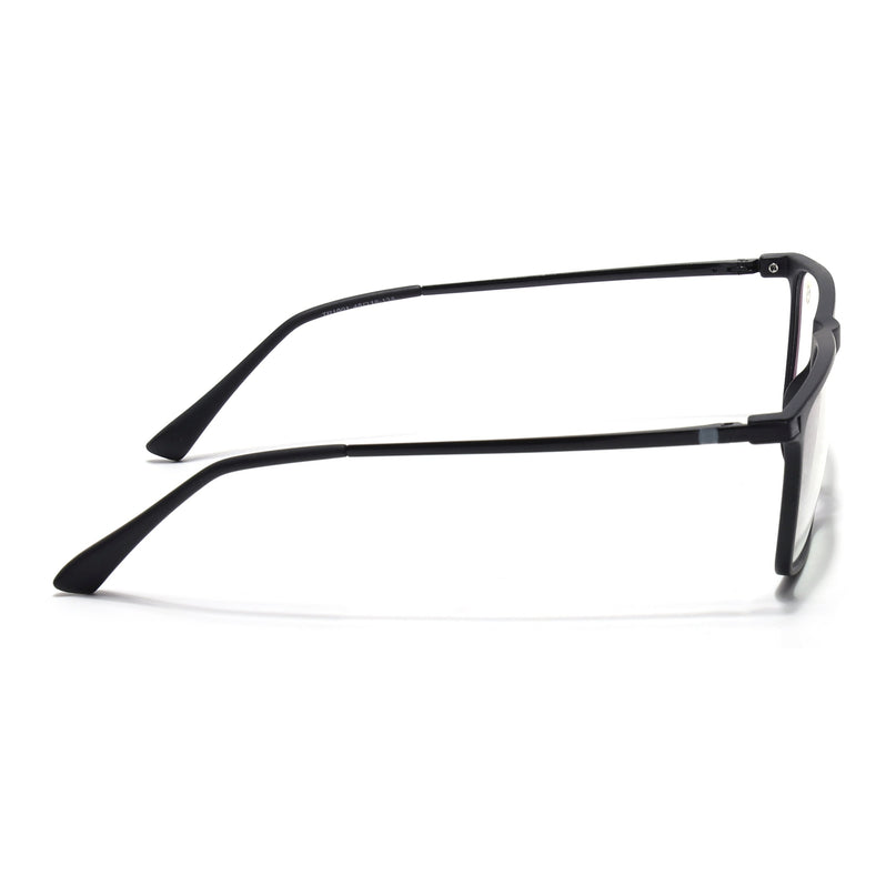 Eyejack Domino Matt Black Rectangle Eyeglasses for Men & Women (TR1001FCL1617-C2)