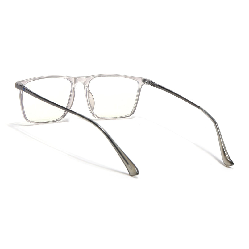 Eyejack Domino Transparent Rectangle Eyeglasses for Men & Women (TR1001FCL1618-C3)