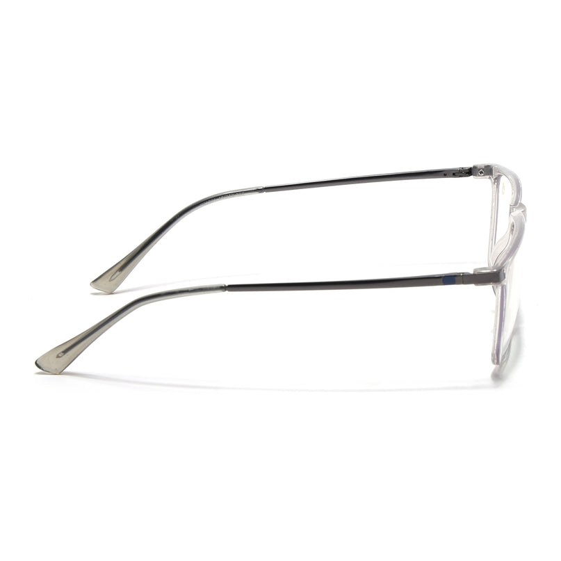 Eyejack Domino Transparent Rectangle Eyeglasses for Men & Women (TR1001FCL1618-C3)