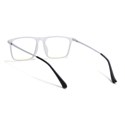 Eyejack Domino Matt Transparent Rectangle Eyeglasses for Men & Women (TR1001FCL1619-C4)