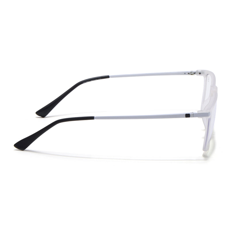 Eyejack Domino Matt Transparent Rectangle Eyeglasses for Men & Women (TR1001FCL1619-C4)