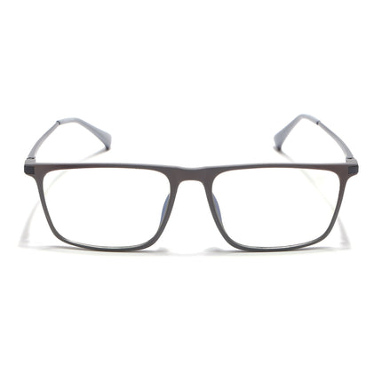 Eyejack Domino Grey Rectangle Eyeglasses for Men & Women (TR1001FCL1620-C5)
