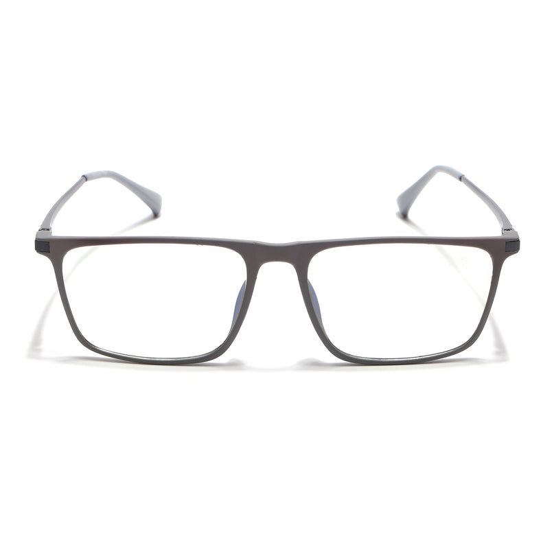 Eyejack Domino Grey Rectangle Eyeglasses for Men & Women (TR1001FCL1620-C5)
