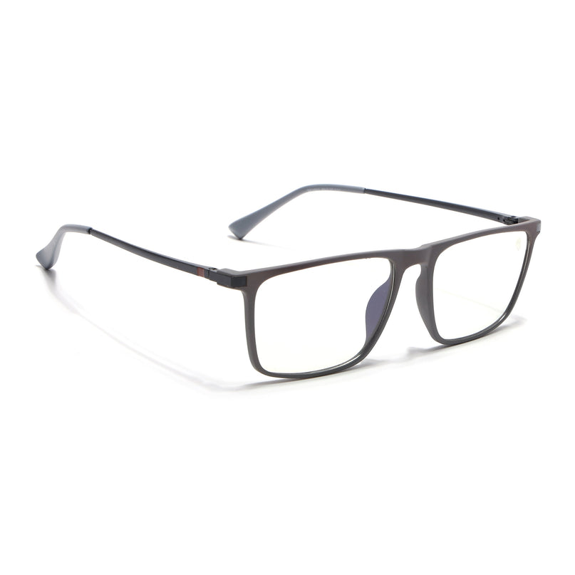 Eyejack Domino Grey Rectangle Eyeglasses for Men & Women (TR1001FCL1620-C5)