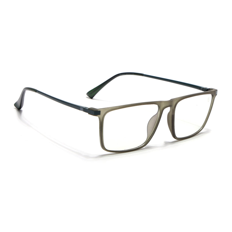 Eyejack Domino Olive Rectangle Eyeglasses for Men & Women (TR1001FCL1622-C7)