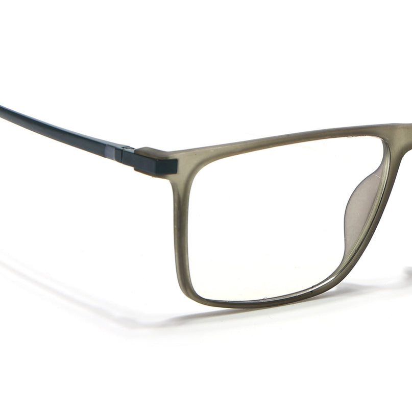 Eyejack Domino Olive Rectangle Eyeglasses for Men & Women (TR1001FCL1622-C7)