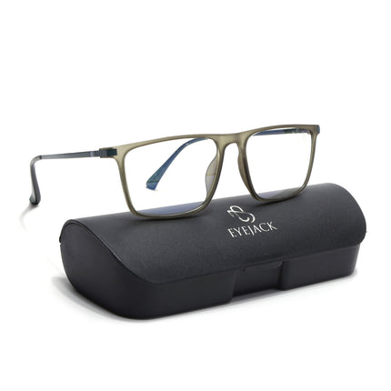 Eyejack Domino Olive Rectangle Eyeglasses for Men & Women (TR1001FCL1622-C7)