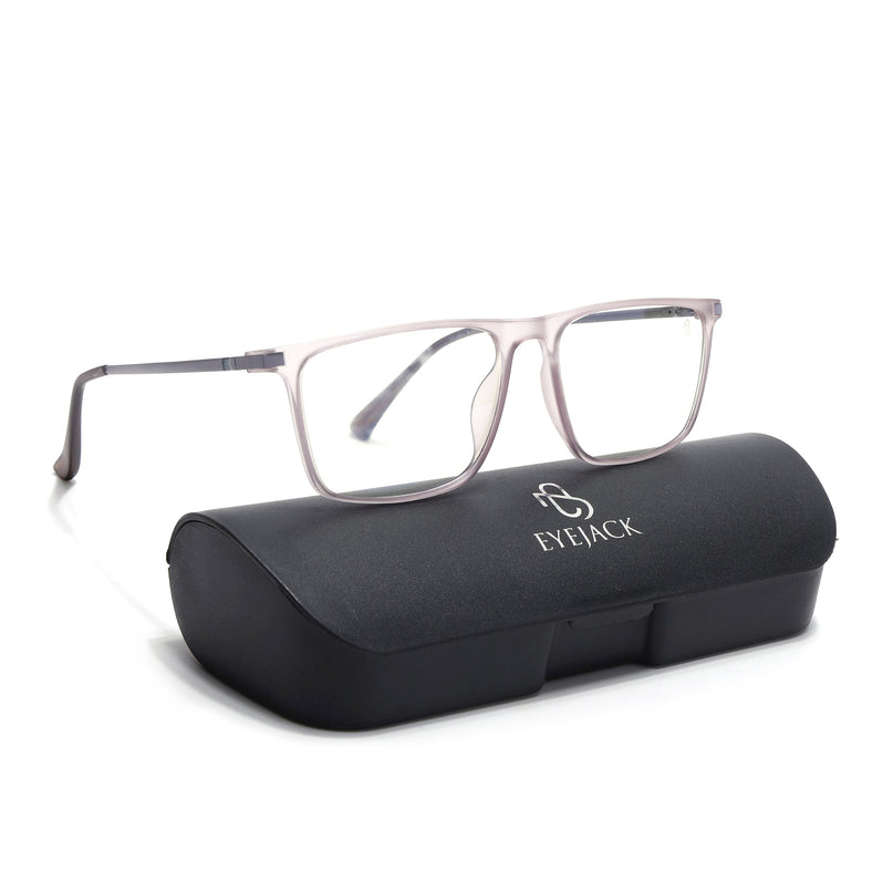 Eyejack Domino Purple Rectangle Eyeglasses for Men & Women (TR1001FCL1623-C8)