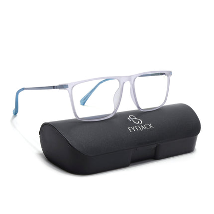 Eyejack Domino Light Purple Rectangle Eyeglasses for Men & Women (TR1001FCL1624-C9)