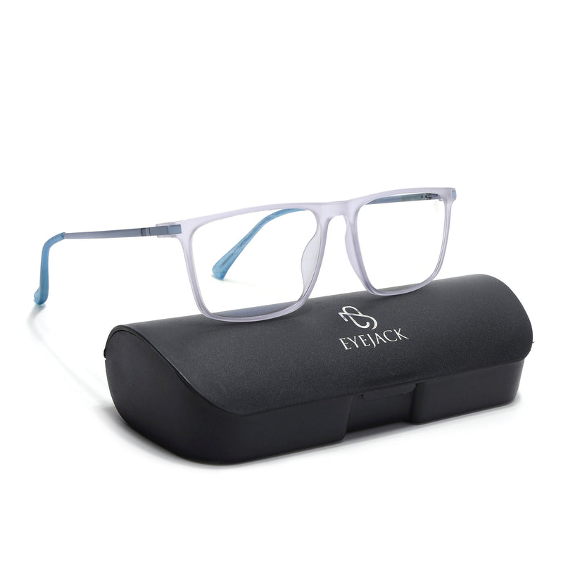 Eyejack Domino Light Purple Rectangle Eyeglasses for Men & Women (TR1001FCL1624-C9)