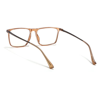 Eyejack Domino Shine Brown Rectangle Eyeglasses for Men & Women (TR1001FCL1625-C10)
