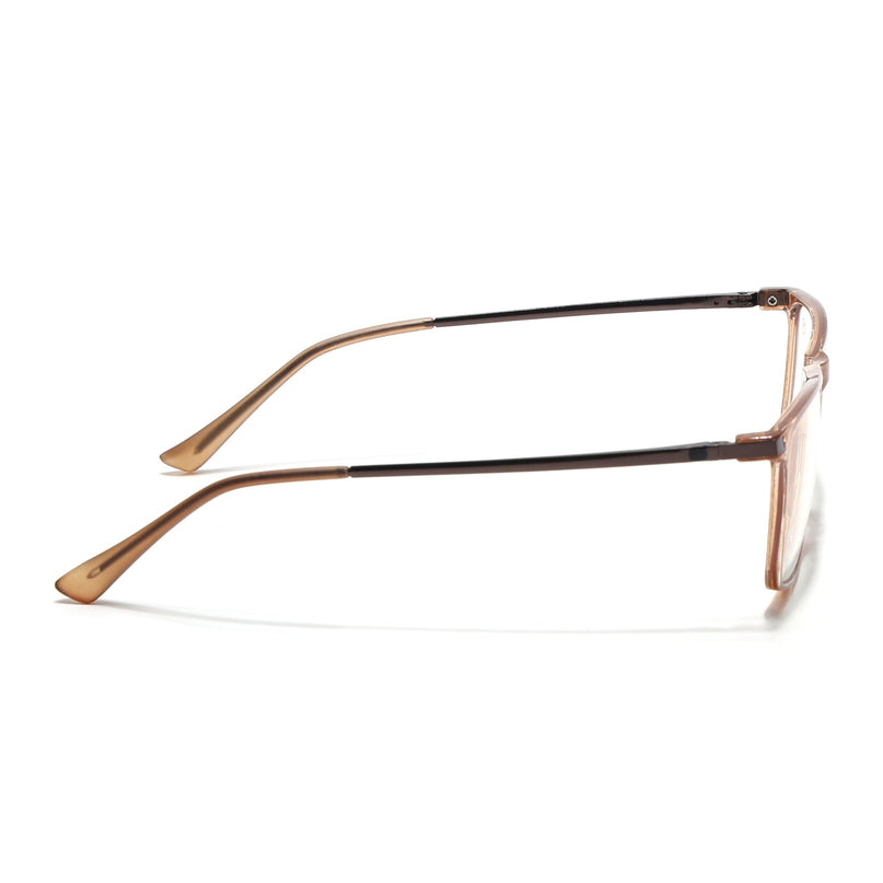 Eyejack Domino Shine Brown Rectangle Eyeglasses for Men & Women (TR1001FCL1625-C10)