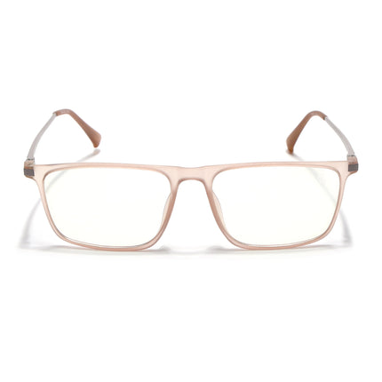 Eyejack Domino Matt Brown Rectangle Eyeglasses for Men & Women (TR1001FCL1626-C11)
