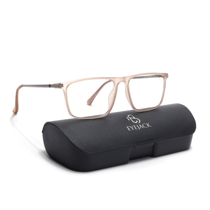 Eyejack Domino Matt Brown Rectangle Eyeglasses for Men & Women (TR1001FCL1626-C11)