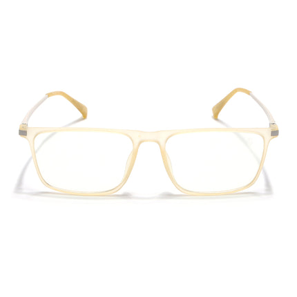 Eyejack Domino Yellow Rectangle Eyeglasses for Men & Women (TR1001FCL1627-C12)
