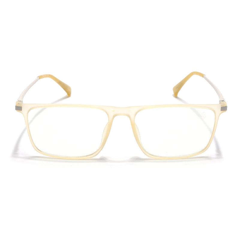 Eyejack Domino Yellow Rectangle Eyeglasses for Men & Women (TR1001FCL1627-C12)