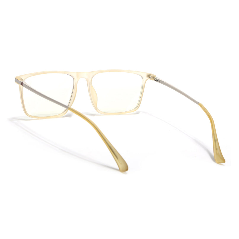 Eyejack Domino Yellow Rectangle Eyeglasses for Men & Women (TR1001FCL1627-C12)