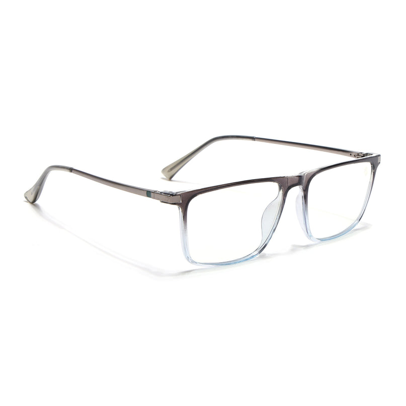 Eyejack Domino Black & Clear Rectangle Eyeglasses for Men & Women (TR1001FCL1628-C13)