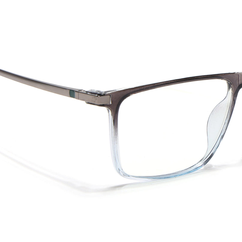 Eyejack Domino Black & Clear Rectangle Eyeglasses for Men & Women (TR1001FCL1628-C13)