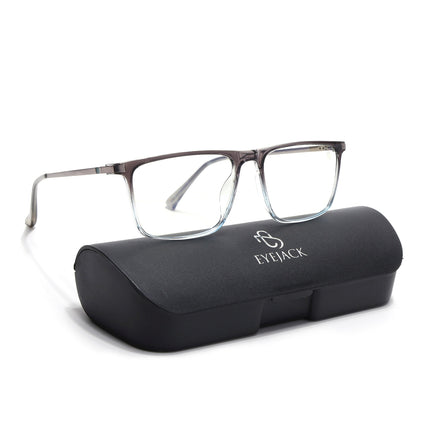Eyejack Domino Black & Clear Rectangle Eyeglasses for Men & Women (TR1001FCL1628-C13)