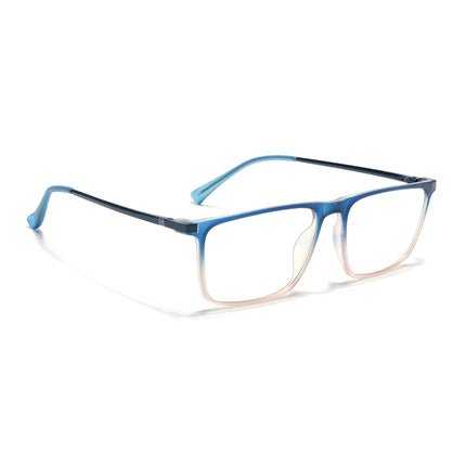 Eyejack Domino Blue & Brown Rectangle Eyeglasses for Men & Women (TR1001FCL1629-C14)