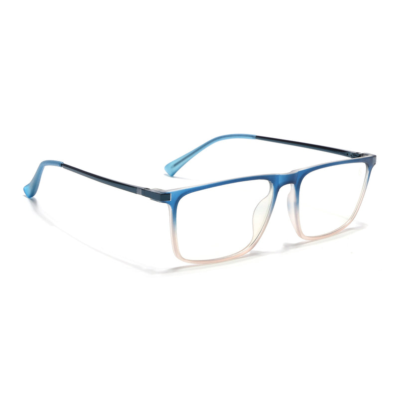 Eyejack Domino Blue & Brown Rectangle Eyeglasses for Men & Women (TR1001FCL1629-C14)