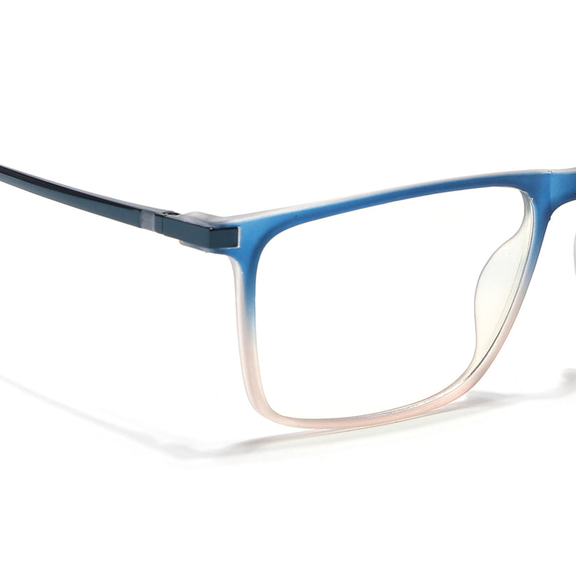 Eyejack Domino Blue & Brown Rectangle Eyeglasses for Men & Women (TR1001FCL1629-C14)