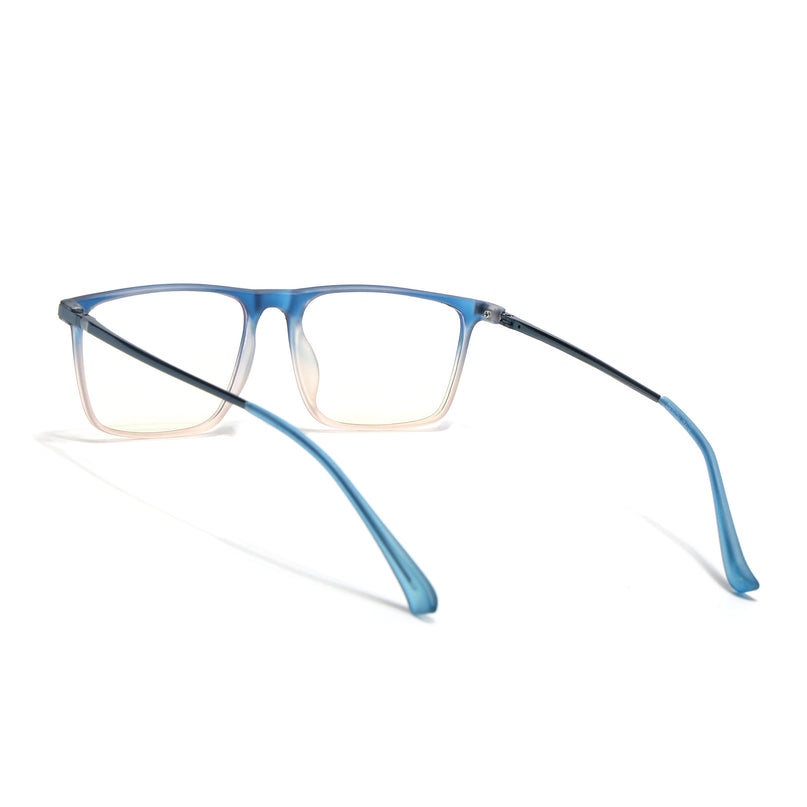 Eyejack Domino Blue & Brown Rectangle Eyeglasses for Men & Women (TR1001FCL1629-C14)