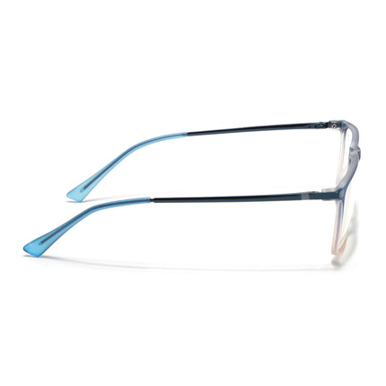 Eyejack Domino Blue & Brown Rectangle Eyeglasses for Men & Women (TR1001FCL1629-C14)