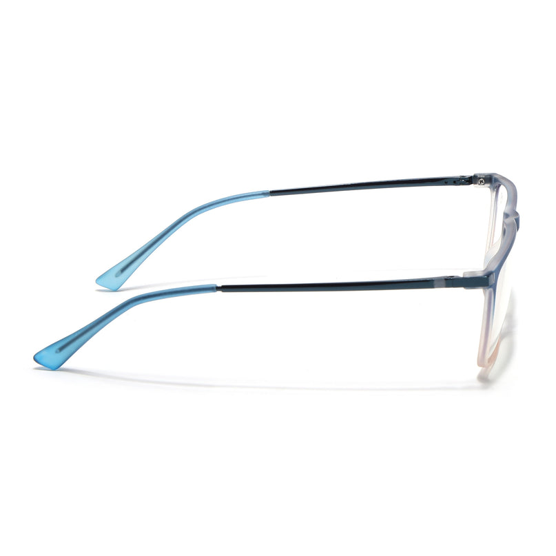 Eyejack Domino Blue & Brown Rectangle Eyeglasses for Men & Women (TR1001FCL1629-C14)