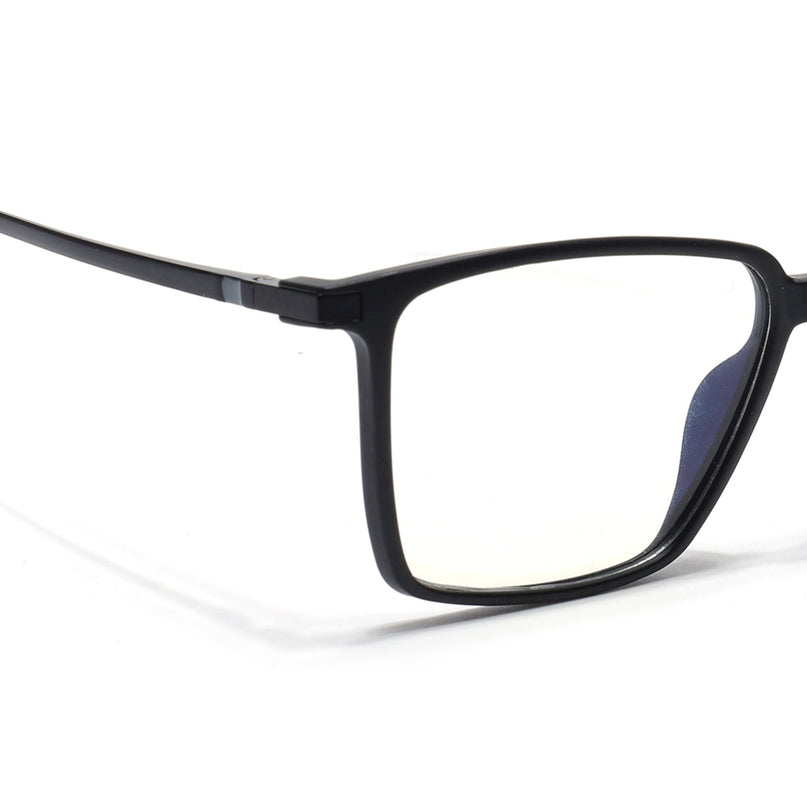 Eyejack Domino Matt Black Square Eyeglasses for Men & Women (TR1002FCL1631-C2)
