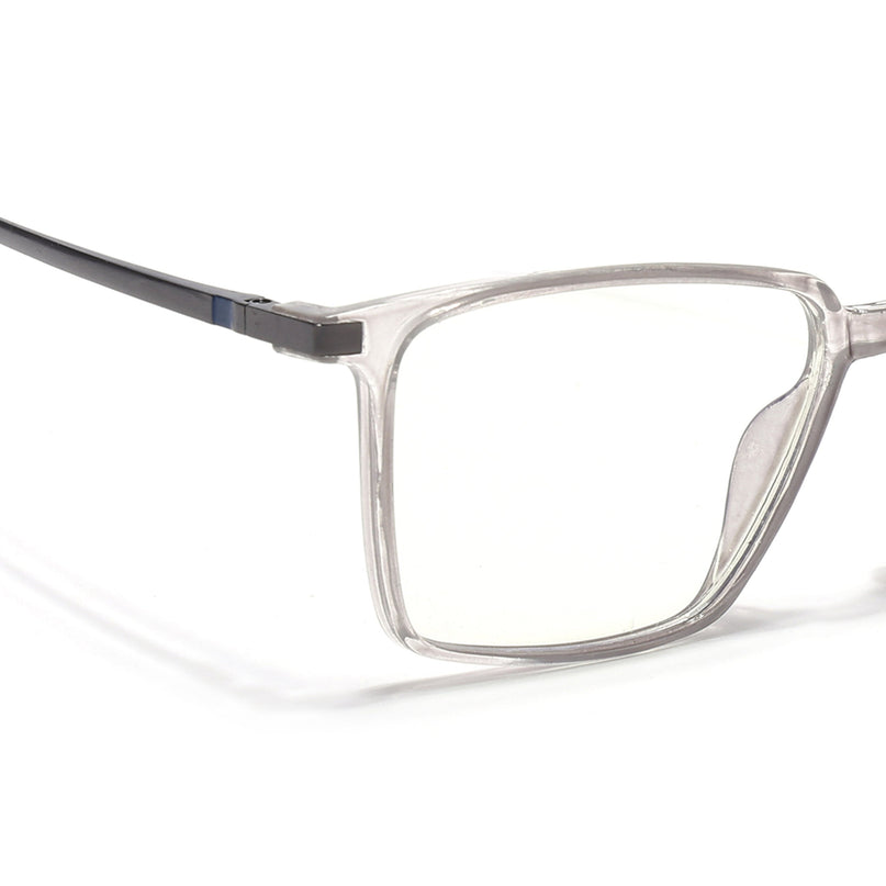 Eyejack Domino Transparent Square Eyeglasses for Men & Women (TR1002FCL1632-C3)