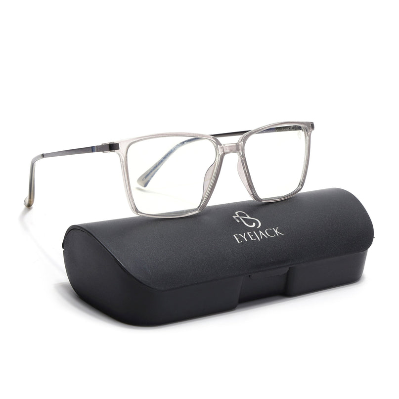 Eyejack Domino Transparent Square Eyeglasses for Men & Women (TR1002FCL1632-C3)
