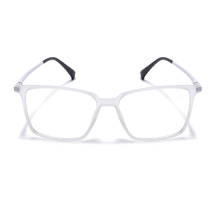Eyejack Domino Matt Transparent Square Eyeglasses for Men & Women (TR1002FCL1633-C4)