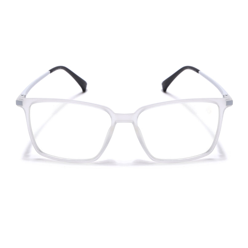 Eyejack Domino Matt Transparent Square Eyeglasses for Men & Women (TR1002FCL1633-C4)