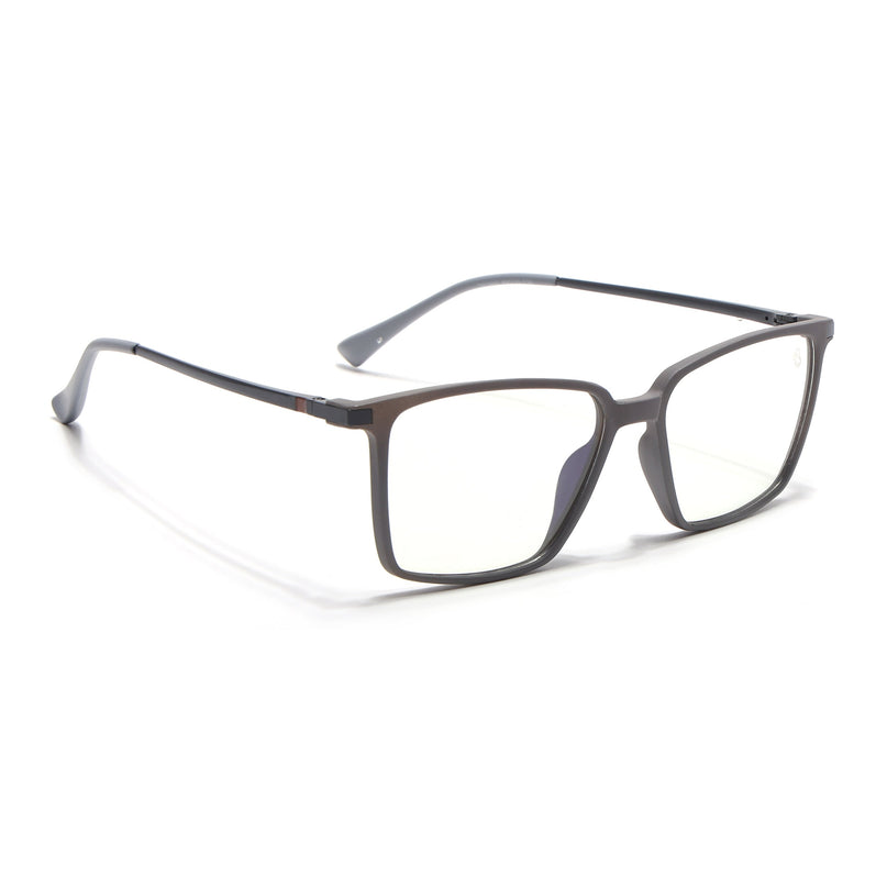 Eyejack Domino Grey Square Eyeglasses for Men & Women (TR1002FCL1634-C5)