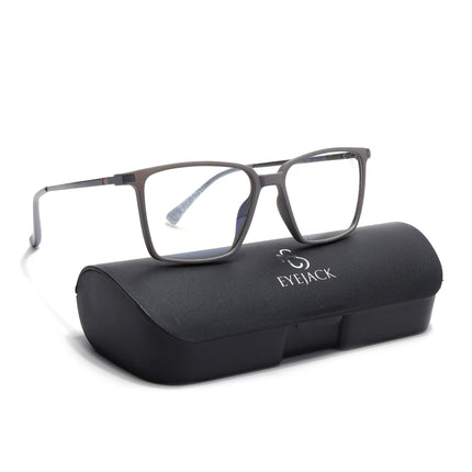 Eyejack Domino Grey Square Eyeglasses for Men & Women (TR1002FCL1634-C5)